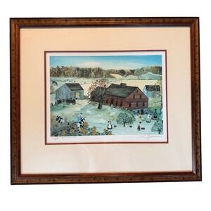 Signed Will Moses "Cows Are Out" Limited Edition Serigraph | Americana Folk Art